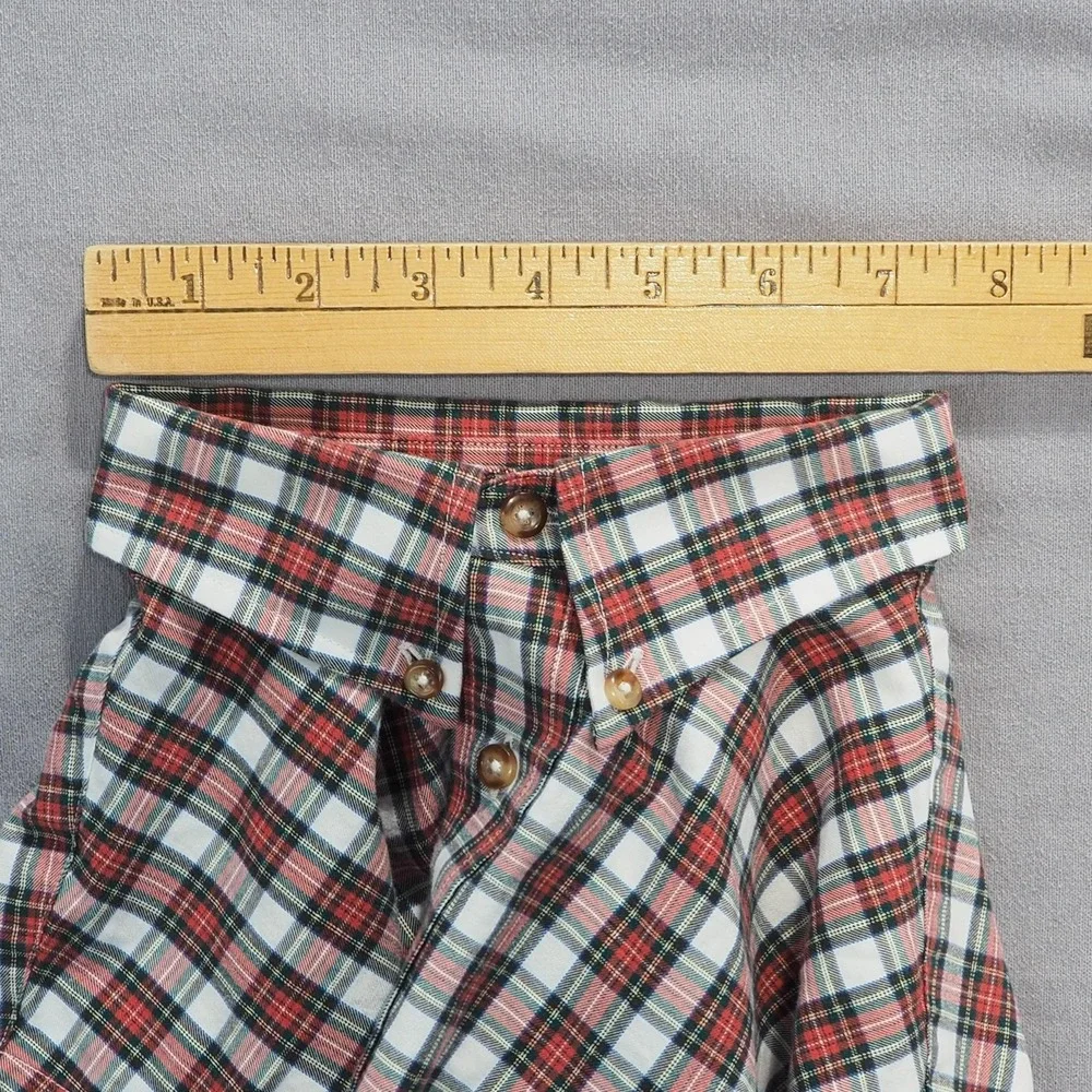 Brooks Brothers Shirt Boys Large Red White Plaid Button Down Cotton Classic Fit